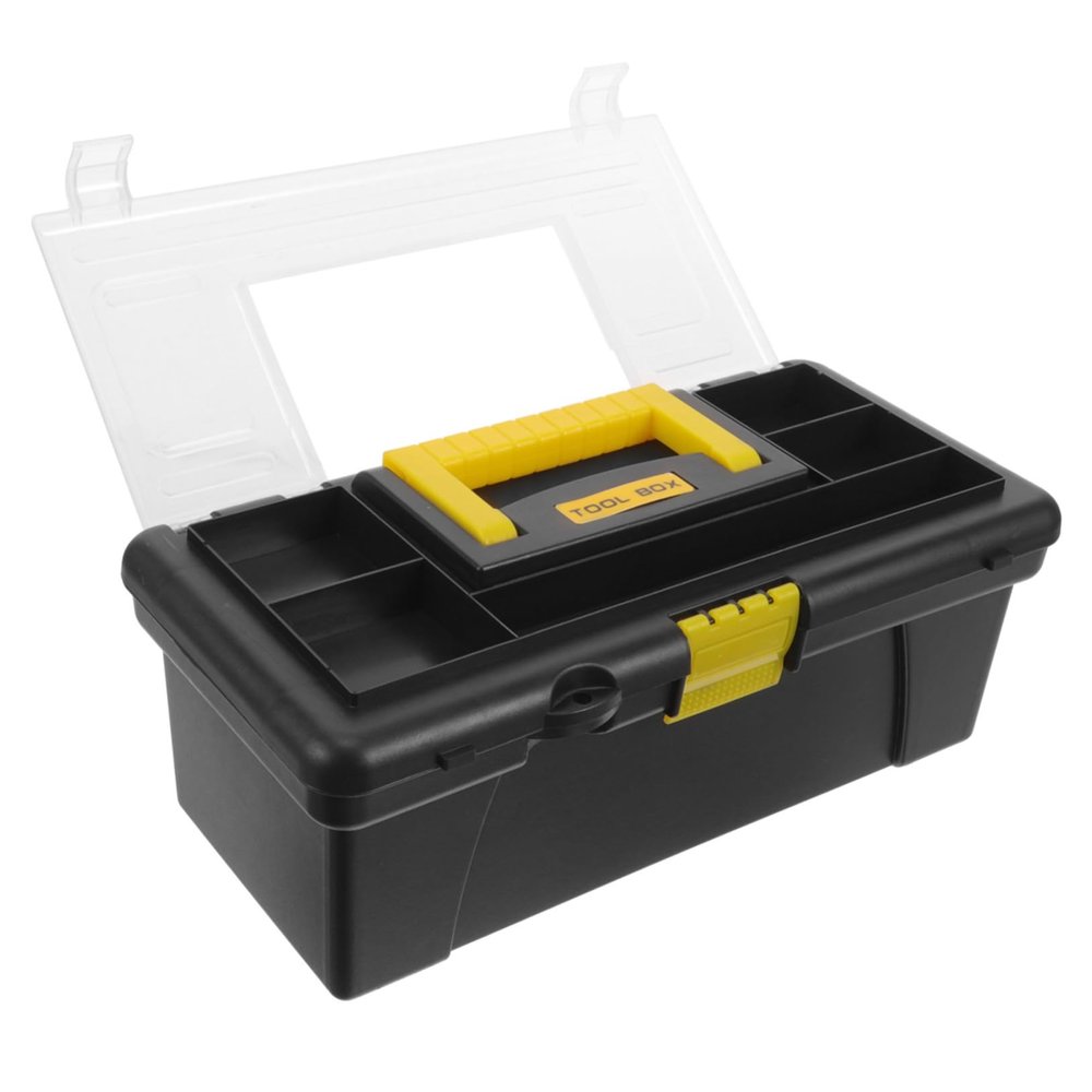 Black PP Portable Storage Box for Tools and Small Parts