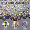 30 8 mm Crystal Glass Beads, Round Faceted, Champagne AB Color view 2