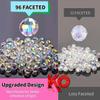 30 8 mm Crystal Glass Beads, Round Faceted, Champagne AB Color view 4
