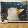 VFKLZCNYR 3D-Printed Artistic Cat Wall Tapestry, 100 x 150 cm view 2