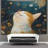 VFKLZCNYR 3D-Printed Artistic Cat Wall Tapestry, 100 x 150 cm view 3
