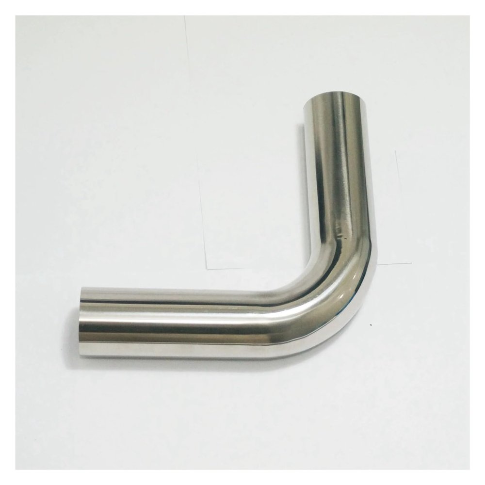 BYLSAGWHT 38 mm (1.5 in) O.D. 304 Stainless Steel Weld 90-Degree Elbow Tube Butt Pipe Fitting, Straight Pipe Length 100 mm