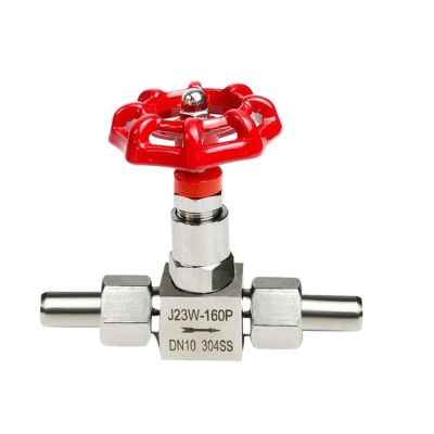 REIUAFWYGV 1/4" 3/8" 1/2" 304 Stainless Steel High-Pressure Globe Valve J23W-160P, External Thread, Welded Needle Valve (1")