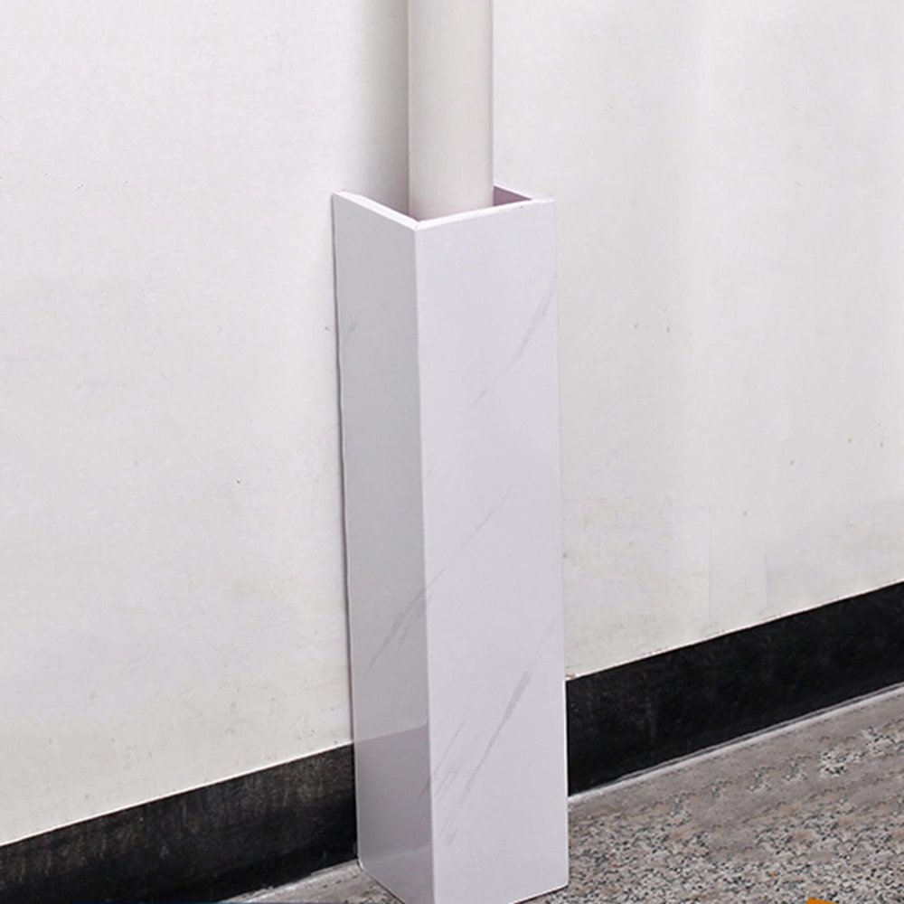 Under-Sink Pipe Cover for Indoor and Outdoor Use, White, 80 × 10 × 10 cm