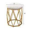 Pink Velvet Vanity Stool with Metal Legs and Non-Slip Pads view 4