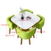Round Marble Dining Table Set for 4 with Chairs and Desk view 2