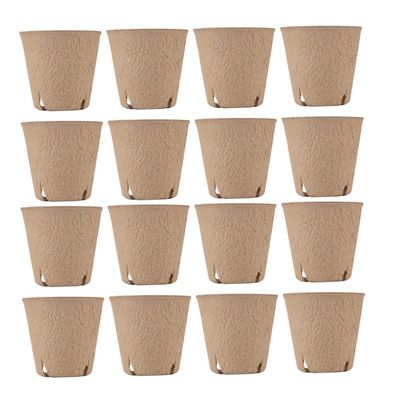 BESPORTBLE 50-Piece Round Paper Seedling Pots with Drainage Holes, Biodegradable Plant Containers for Seedlings and Flowers