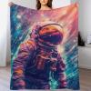 AAPZY Premium Astronaut Flannel Bedspread, Soft 3D Blanket for Bed or Couch view 1