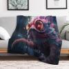 Octopus Blanket, Thick Cozy Fleece Blanket with 3D Pattern, Warm and Soft Flannel Throw, Four-Season Sofa Blanket 51 x 59 in view 2