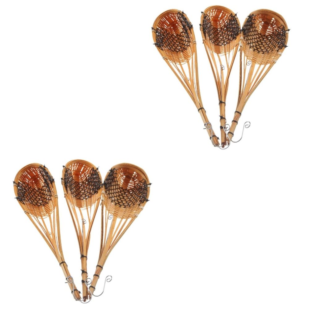 BESPORTBLE 6-Piece Handmade Hanging Bamboo Baskets, Versatile Indoor and Outdoor Planters