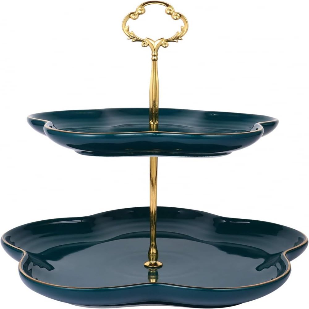 XWBLDBDFC 2-Tier Ceramic Cupcake and Dessert Stand