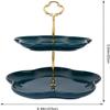 XWBLDBDFC 2-Tier Ceramic Cupcake and Dessert Stand view 2