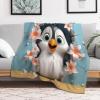 AAPZY Cute Penguin Blanket, Plush & Super-Soft Flannel Fleece Throw, 100 x 130 cm view 2