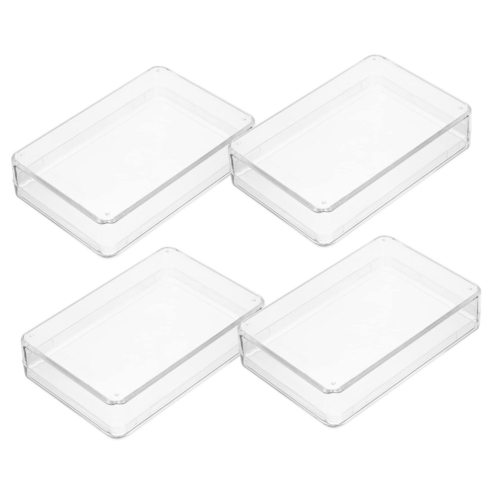 4-Pack Transparent Plastic Playing Card Boxes for Poker Cards