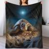 AAPZY 100% Flannel Blanket, Sea Turtle 3D Digital Print, Soft Throw Blanket for All Seasons, 180 x 200 cm view 1