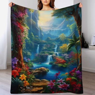 AAPZY Snowy Nature Fleece Blanket, Gift for Women, Men, Girls and Boys, Four Seasons, Super Soft Plush Blanket for Sofa, Sleeper Sofa or Office, 150 x 200 cm