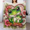 Frog Plush Blanket for Couch, Warm Super-Soft Throw Blanket, 100 x 130 cm view 1