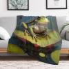AAPZY Premium Flannel Throw Blanket with 3D Frog Pattern, Soft Four-Season Bedspread for Bed or Couch, 130 x 180 cm view 2