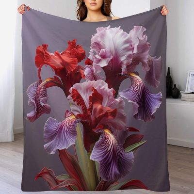 Floral Thick Flannel-Fleece Throw Blanket, Soft and Warm, 180 × 200 cm