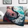 Japanese-Style Pattern Fleece Blanket, Soft Flannel Throw, 140 x 180 cm view 2