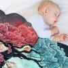 Japanese-Style Pattern Fleece Blanket, Soft Flannel Throw, 140 x 180 cm view 4
