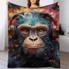 Gorillas Flannel Fleece Throw Blanket, Super Soft Warm Microfiber, 150 × 200 cm view 1