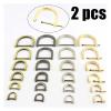 2-Piece Metal Detachable D-Ring Open Shackle Clasps for Leather Craft, Bag Straps and Handles, Bronze, 25 mm ID view 2