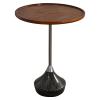 EINES Modern Wooden Side Table with Marble Base view 1