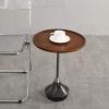 EINES Modern Wooden Side Table with Marble Base view 4