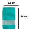 Weedness Kraft Paper Bags, Turquoise, 50 Count, 14 x 8.5 cm, with Viewing Window view 2