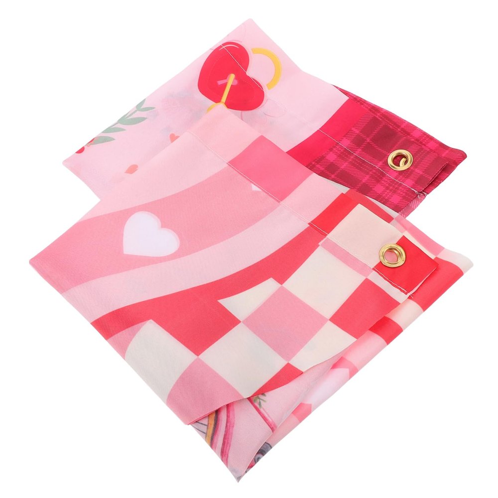 ULDIGI 2-Piece Valentine's Day Semicircle Garden Flags