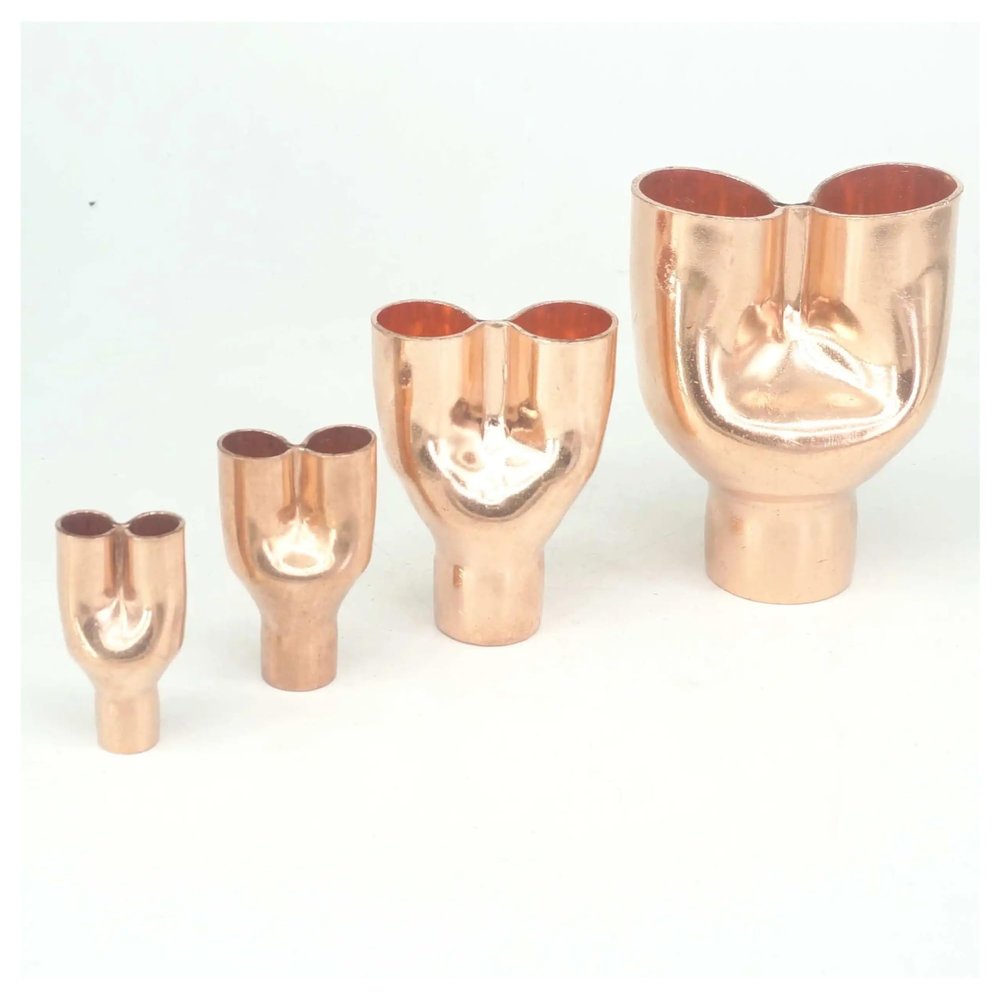 1-Piece 22 mm Copper Y-Type 3-Way End-Feed Pipe Fitting