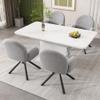 Moimhear Swivel Dining Chairs, Velvet, Set of 4, with Armrests, Gray view 1