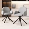 Moimhear Swivel Dining Chairs, Velvet, Set of 4, with Armrests, Gray view 3