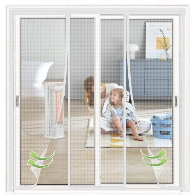 Magnetic Insect Screen Door 180 x 225 cm, White, No Drilling, Self-Adhesive