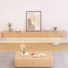 Easnuroz Solid Wood TV Stand, Wall-Mounted TV Console with 2 Cabinets, 200 cm view 3