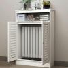 XDRGOOIUY Radiator Cover Cabinet with Double Doors and Storage Shelves view 1