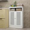 XDRGOOIUY Radiator Cover Cabinet with Double Doors and Storage Shelves view 2