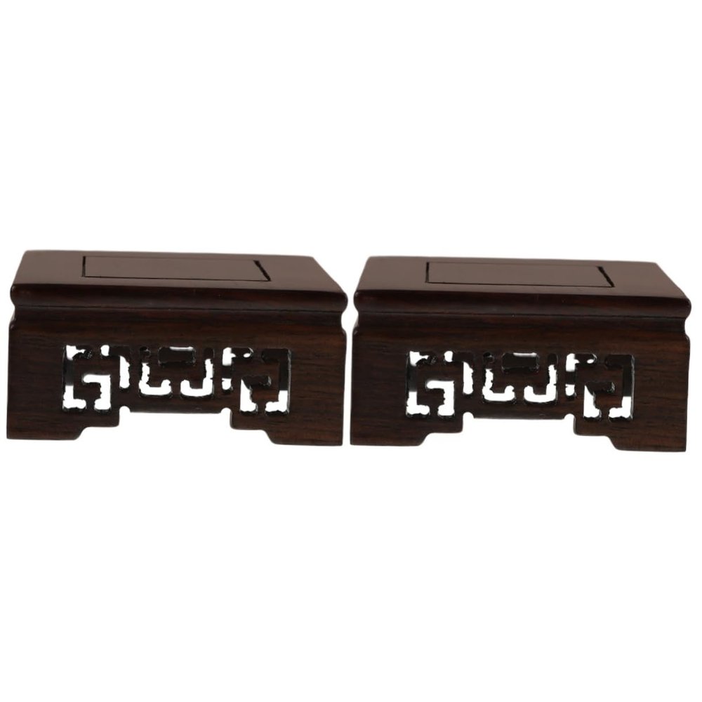 PartyKindom 2-Piece Small Wooden Plant Pot Stands for Indoor and Outdoor Use