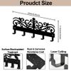 MAYJOYDIY Vintage Floral Metal Wall-Mounted Key Holder with 5 Hooks, Black view 2