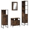 vidaXL 4-Piece Bathroom Furniture Set, Smoked Oak Engineered Wood view 1