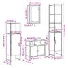 vidaXL 4-Piece Bathroom Furniture Set, Smoked Oak Engineered Wood view 3