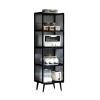 Acrylic Kitchen Cabinet, Multi-Tier Design, Black (42 x 33 x 136 cm) view 1