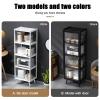 Acrylic Kitchen Cabinet, Multi-Tier Design, Black (42 x 33 x 136 cm) view 2