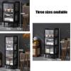Acrylic Kitchen Cabinet, Multi-Tier Design, Black (42 x 33 x 136 cm) view 3