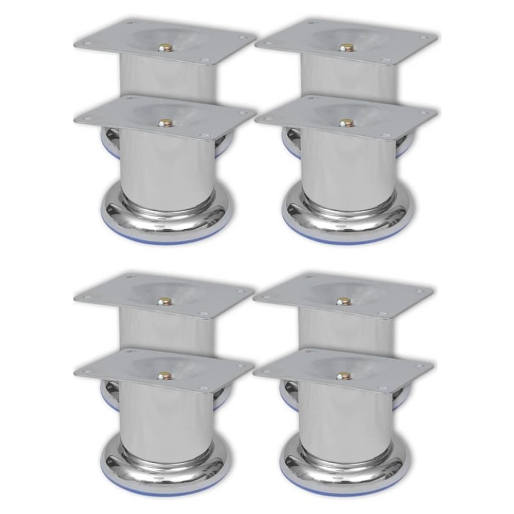 LXYZWRW Round Chrome Sofa Legs, 60 mm, 8-Pack