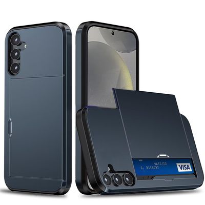 xinyunew Wallet Case for Samsung Galaxy S23 FE with Card Holder, Shockproof Dual-Layer Case, Navy Blue