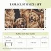 DCARSETCV Golden Retriever Floral Tablecloth, Elastic Edge, Fits 150 cm view 3