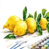 Lemon Paint by Numbers Kit for Adults and Kids, 40 x 80 cm, Unframed view 1