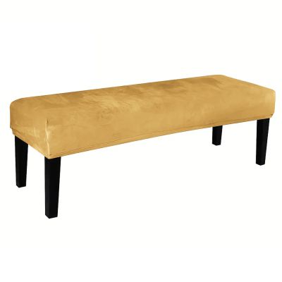 ZRCYXDW Velvet Dining Bench Cover, Stretchable, Washable, Gold, Large